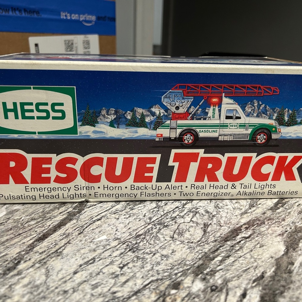 1994 Hess White and Red Rescue Truck Toy Vehicle